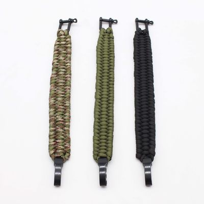 조절 가능한 금속 버튼과 폴리에스터 재질의 야외 Paracord 생존 팔찌