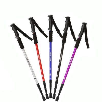 야외 알펜스톡 등산 스틱 90-135cm 4 섹션 알루미늄 망원경 걸음 스틱