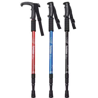 야외 하이킹 3 섹션 알루미늄 합금 트레킹 스틱 90-135cm