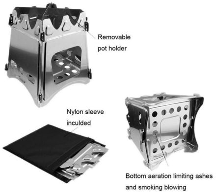 야외 스테인레스 스틸 BBQ 목재 오븐 미니 캠핑 요리 픽닉 접는 오븐