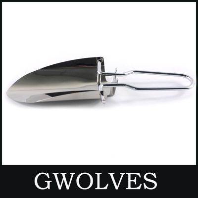 22.5X6.3cm 스테인리스 스틸 접이식 미니 정원 손 껍데기 야외 생존 장비