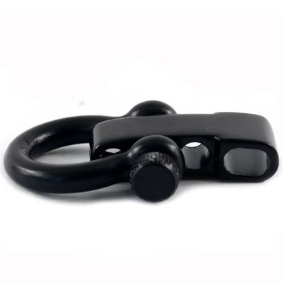 야외 캠핑 스테인리스 스틸 나사 Bow Shackle 5mm 검은 조정 가능한 Paracord Shackle