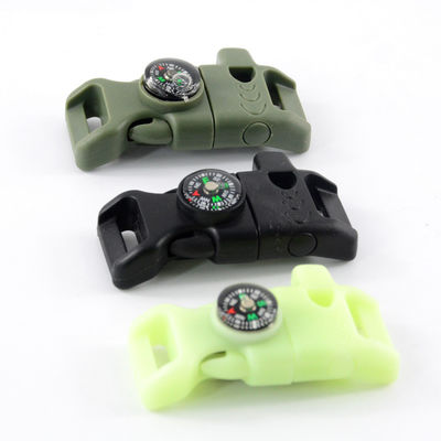 야외 화재 시작 휘파람 나침반 Buckle 가벼운 13mm Paracord 생존용 크기
