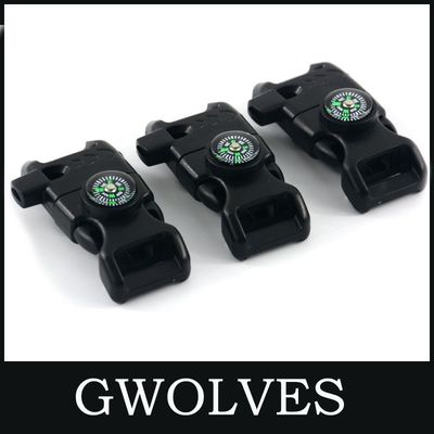 야외 화재 시작 휘파람 나침반 Buckle 가벼운 13mm Paracord 생존용 크기