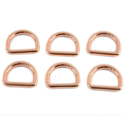 25mm 용접된 D 반지 개 리어 금속 반지 및 로자 골드 로 크롬 코팅